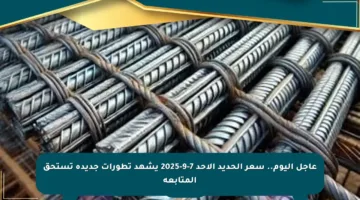 عاجل اليوم.. سعر الحديد الأحد 7-9-2025 يشهد تطورات جديدة تستحق المتابعة
